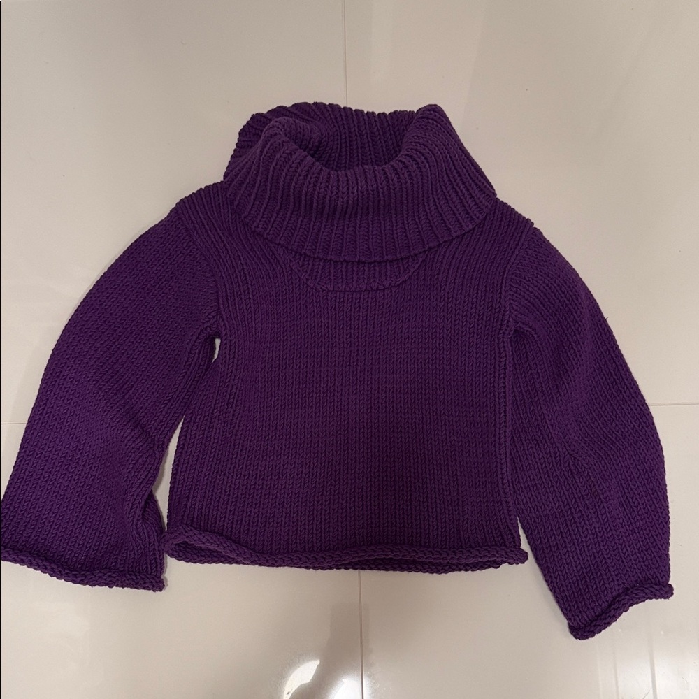 525 America Rich Purple Cowl Neck Sweater